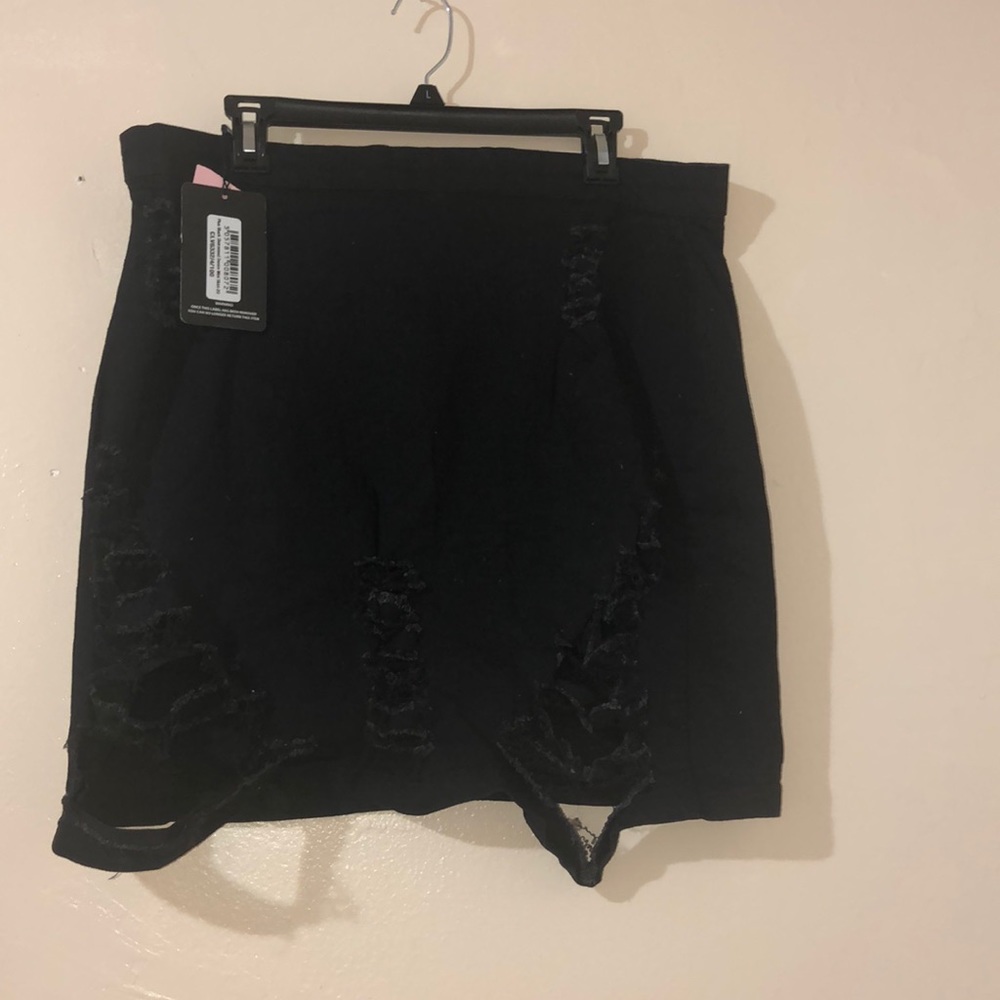 Plus size Jeans ripped skirt